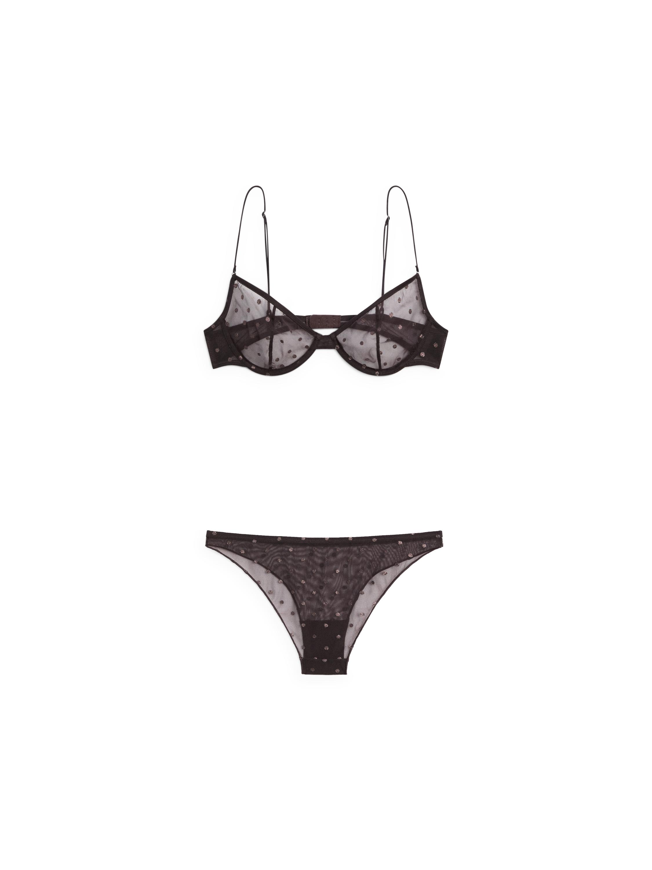 Soutien-gorge semi-transparent à pois